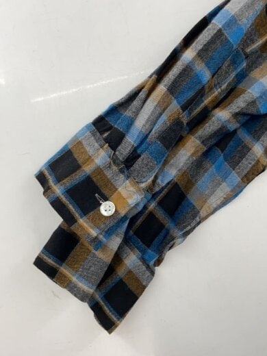 商品画像：KENTFIELD/60s/開襟/ボックスシャツ/長袖シャツ/M/レーヨン/BLU/チェック 4