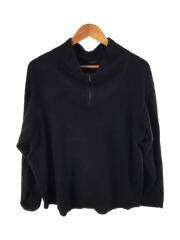 19AW/ハーフジップシルクフリースプルオーバートップス/1/シルク/BLK/Q03-05018