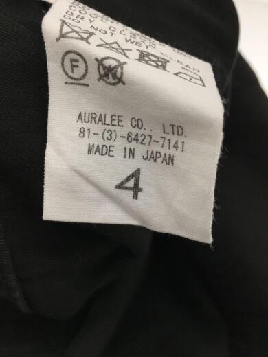 画像：AURALEE20ss/ジャンプスーツ/オールインワン/ツナギ/4/コットン/BLK/使用感強/A20ST03FB5