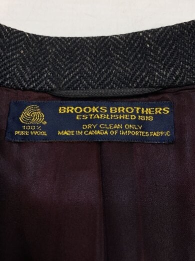 商品画像：80s/EATON/カナダ製/コート/36/ウール/BLK/ヘリンボーン/裏地破れ有 3