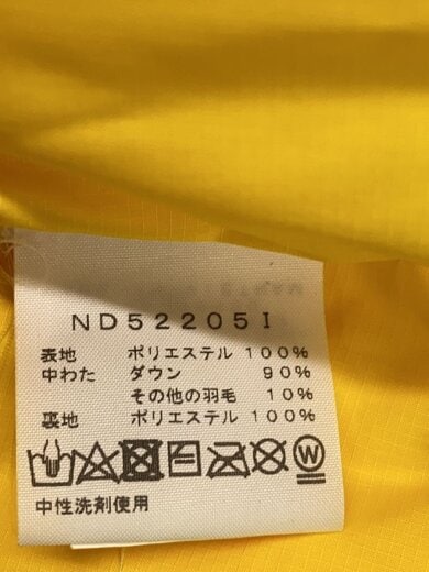 商品画像：ダウンジャケット/XL/ポリエステル/YLW/無地/ND52205I/左袖裏汚れ有/タグ付き 4