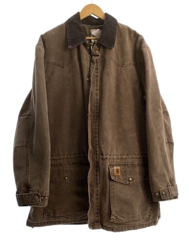 画像：Carharttジャケット/XL/コットン/BRW/無地/ランチコート/ブランケット/00s1