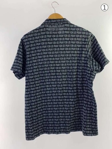 商品画像：Pray For Us Jacquard Polo/ニットポロシャツ/L/コットン/BLK/総柄 2