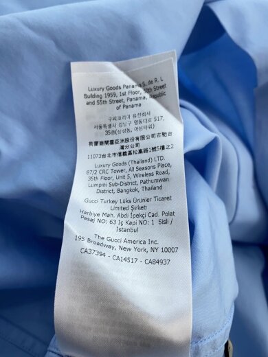 画像：GUCCI長袖シャツ/40/コットン/BLU/無地/襟周り汚れ有6