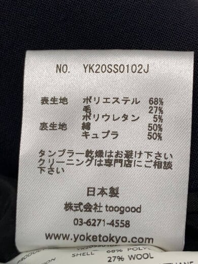 商品画像：テーラードジャケット/S/ウール/BLK/YK20SS0102J 5