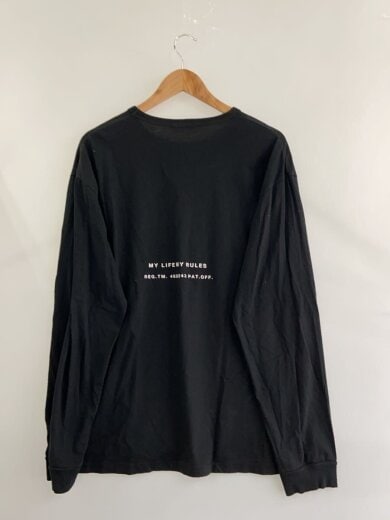 商品画像：長袖Tシャツ/L/コットン/BLK/ロゴプリント/色褪せ・プリント割れ有り// 2