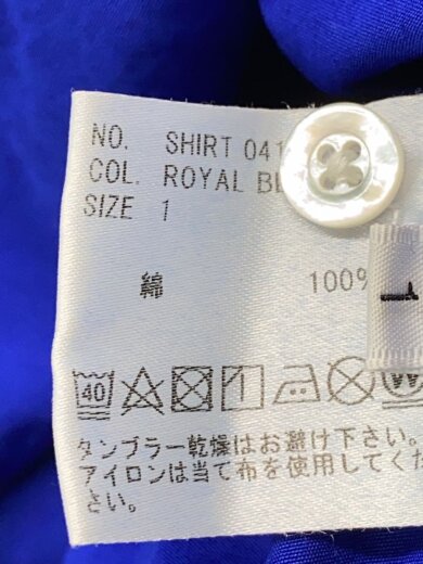 商品画像：長袖シャツ/1/コットン/BLU/無地/バンドカラー/襟汚れ有 4