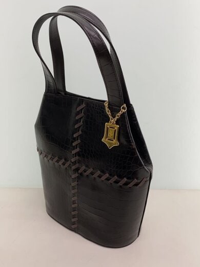 画像：YVES SAINT LAURENTYVES SAINT LAURENT/トートバッグ/レザー/BRW/無地/YS3355CJ552