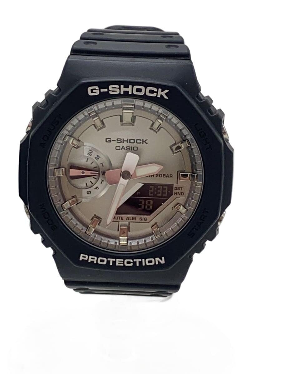 CASIO / クォーツ腕時計_G-SHOCK/アナログ/ラバー/SLV/BLK
