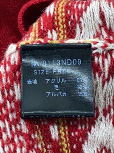 商品画像：カーディガン(薄手)/FREE/アクリル/RED/総柄/0113ND09 4