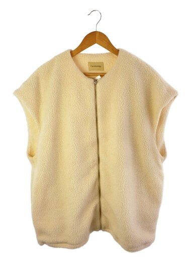 商品画像：フリースベスト/FREE/ポリエステル/WHT/CL107137ER/ショートボアフリース 1