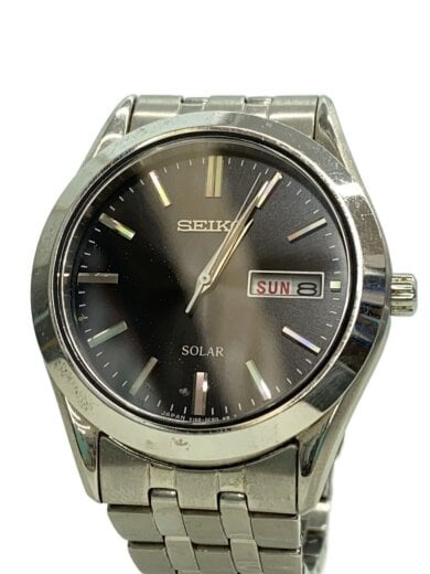 商品画像：ソーラー腕時計/アナログ/ステンレス/BLK/SLV/V158-0AZ0 1