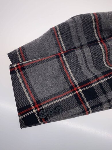 商品画像：テーラードジャケット/BOYSサイズ：16/ウール/GRY/チェック 5