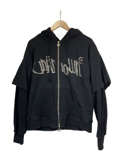 商品画像：ジップパーカー/XS/コットン/BLK 1