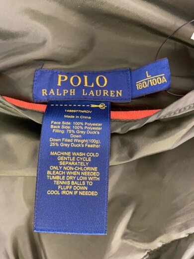 画像：POLO RALPH LAURENリバーシブルダウンベスト/L/ポリエステル/ORN/309815