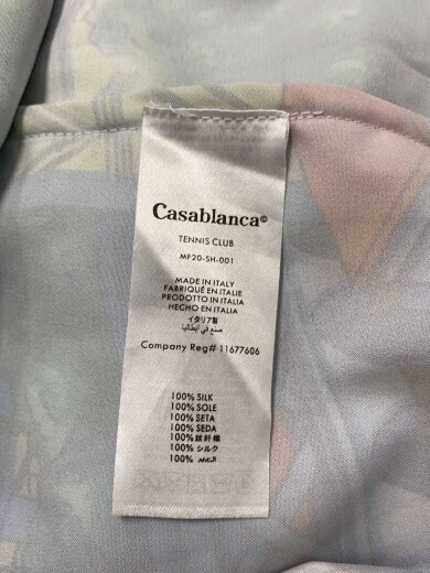 商品画像：長袖シャツ/M/シルク/BLU/総柄 4