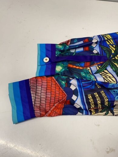 商品画像：長袖シャツ/M/シルク/BLU/総柄 5