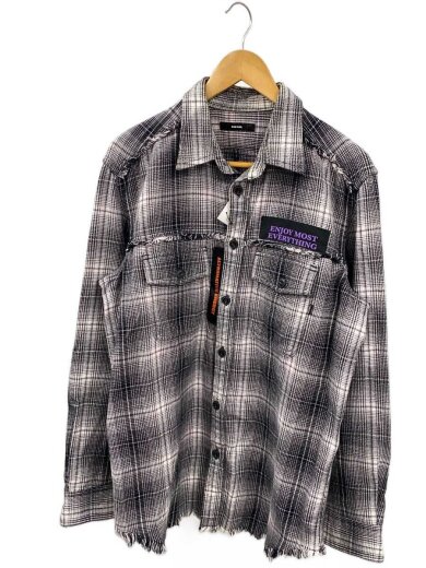 商品画像：長袖シャツ/M/コットン/GRY/チェック 1