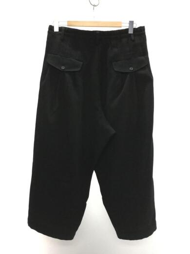 画像：yohji yamamoto POUR HOMME21AW/3タック太パンツアーミーギャバジン/HX-P18-103/ボトム/2/ウール/ブラック2