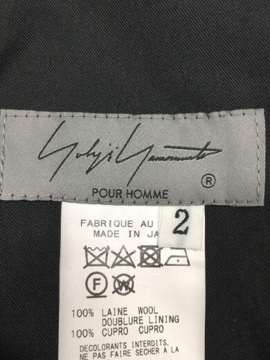 画像：yohji yamamoto POUR HOMME21AW/3タック太パンツアーミーギャバジン/HX-P18-103/ボトム/2/ウール/ブラック3