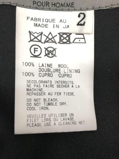 画像：yohji yamamoto POUR HOMME21AW/3タック太パンツアーミーギャバジン/HX-P18-103/ボトム/2/ウール/ブラック4