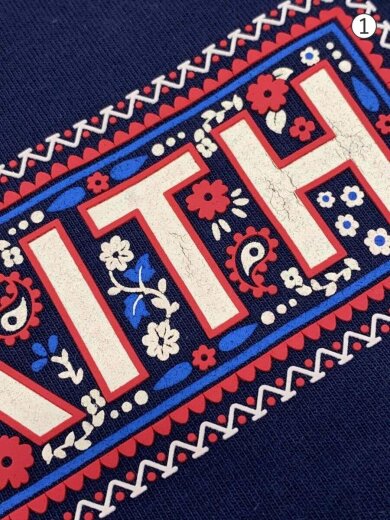 画像：KITHNeedlepoint Classic Logo Tee/Tシャツ/M/コットン/NVY/無地6