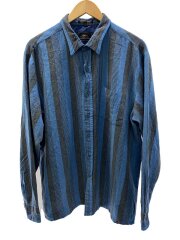 長袖シャツ/17.5/--/BLU/ストライプ