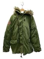 N-3Bタイプ/五角形TALON/ダウンジャケット/XL/コットン/GRN