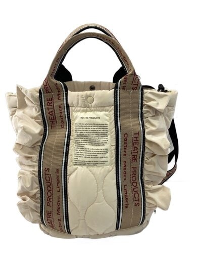 商品画像：テムズ/フリル2WAYショルダーバッグ/ナイロン/BEG/無地 1