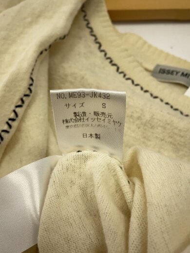 商品画像：90s/ステッチ/ニット・セーター(薄手)/S/コットン/WHT/無地/ME93-JK432 4