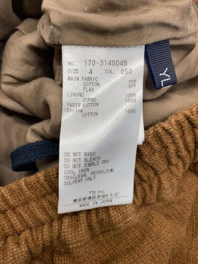 商品画像：コットンリネンメッシュシャーリングショーツ/4/コットン/BRW/無地/170-3140046 5