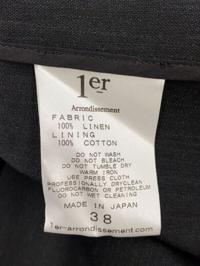 商品画像：ノーカラー/セットアップ/38/リネン100/BLK/無地/B1081AFP083 4