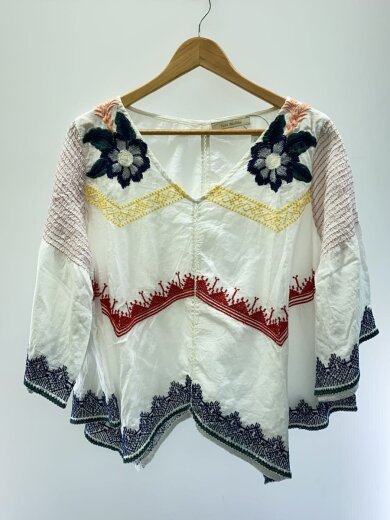 商品画像：インディアコットン刺繍長袖ブラウス/--/コットン/WHT/172S-W666// 1