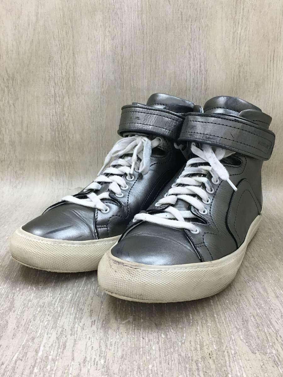 101 Calf Metal 42 シルバー ハイカットスニーカー 日時指定