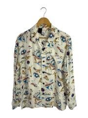 22SS/OPEN COLLAR SHIRT/オープンカラーシャツ/40/レーヨン/WHT/2221-SH30-023