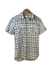 Y2K/ラメ糸/金刺繍/半袖シャツ/M/コットン/IVO/チェック