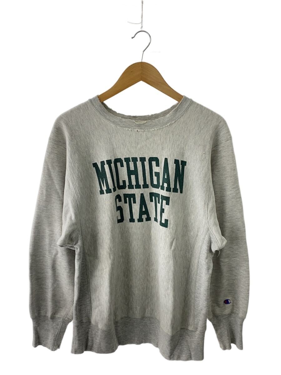 Champion / 90s/USA製/REVERSE WEAVE/MICHIGAN STATE/スウェット/L/コットン/GRY