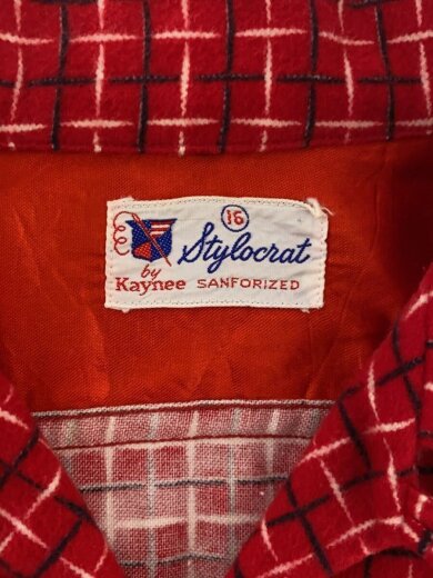 商品画像：60s/オープンカラー/プリントネル/ボックス/Kaynee/長袖シャツ/16/--/RED/総柄 3