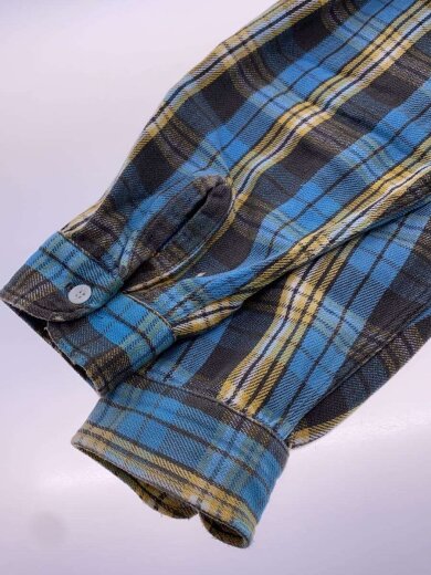 商品画像：60s/フランネルシャツ/マチ付き/長袖シャツ/XL/コットン/BLU/チェック 4