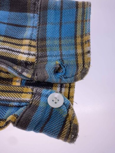 商品画像：60s/フランネルシャツ/マチ付き/長袖シャツ/XL/コットン/BLU/チェック 6