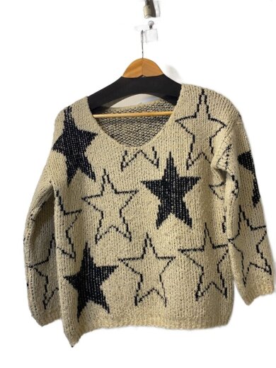 商品画像：スターニット/星柄/ニット・セーター(厚手)/--/アクリル/BEG/総柄 1