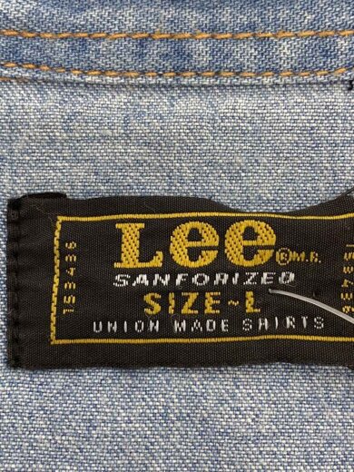 商品画像：～90s/長袖ウエスタンシャツ/L/コットン/BLU/無地/香港製/MICHAEL BOLTON 3