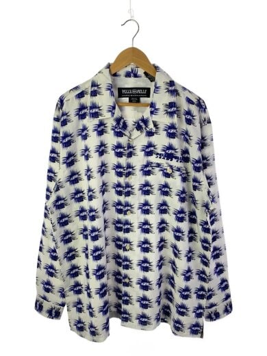 商品画像：長袖シャツ/XL/ポリエステル/WHT/総柄 1