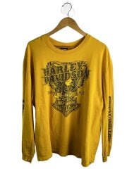 長袖Tシャツ/XL/コットン/YLW/プリント