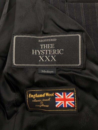 商品画像：テーラードジャケット/M/ウール/BLK/ストライプ/5AJ-0342 3