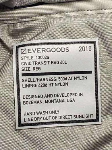 商品画像：CIVIC TRANSIT BAG 40L/リュック/ナイロン/BLK/無地/13002a 5