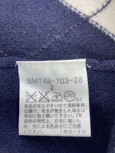 商品画像：ニット・セーター(薄手)/2/コットン/NVY/総柄/BMT48-703-28 4