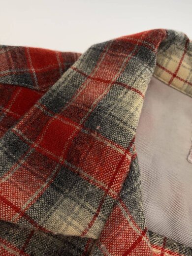 商品画像：BUCK SKEIN BRAND/50s/オープンカラーシャツ/長袖シャツ/M/RED/チェック 5