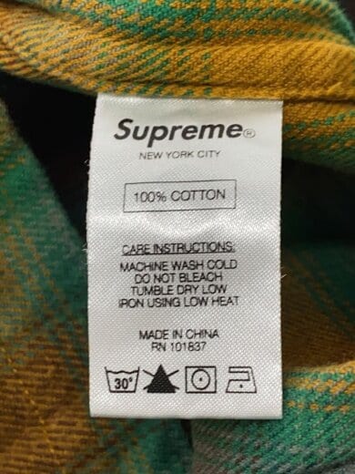 商品画像：Shadow Plaid Zip Front Shirt/長袖シャツ/S/コットン/GRN/チェック 4