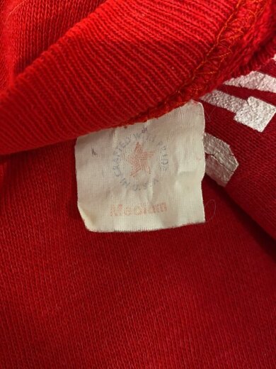 商品画像：80s/スウェット/M/コットン/RED/プリント/USA製/ラグランスリーブ 3